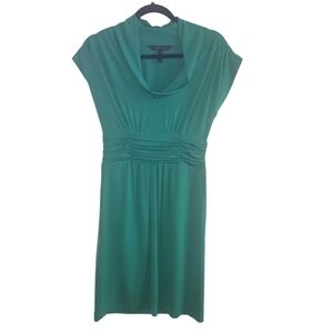 BCBG Maxaria Green Stretch Knee-Length Dress XS Drop Shoulder S/S